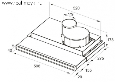 Вытяжка для кухни Jet Air Aurora LX/WH/F/60