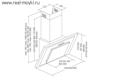 Вытяжка для кухни Akpo WK-4 Nero eco 60 WH