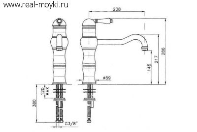 Смеситель для кухни Alveus Colonna