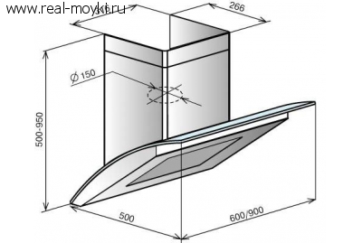 Вытяжка для кухни Elikor Аквамарин 60П-650-Э7Г черный/тонир