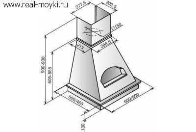 Вытяжка для кухни Elikor Бельведер Флореале 60П-650-П3Г бежевый/дуб бел патина