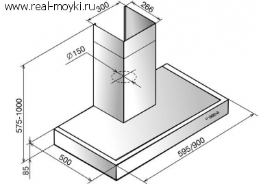 Вытяжка для кухни Elikor ПАТИО 60 нержавейка /дуб венге