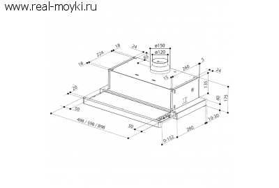 Вытяжка для кухни Faber FLEXA HIP BK A60, м/кассета, 600 мм, черный