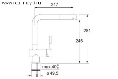 Смеситель для кухни Franke Joruri 390-1 оптика титана