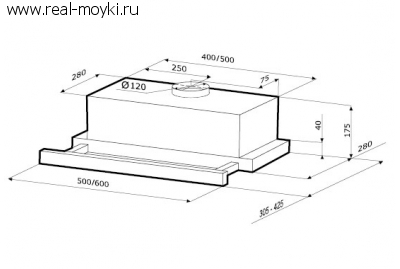 Вытяжка для кухни Krona Kamilla 600 White (2 мотора)