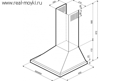 Вытяжка для кухни Krona Diana 600 ivory/gold push button