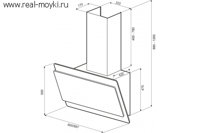 Вытяжка для кухни Krona Angelica 600 white sensor