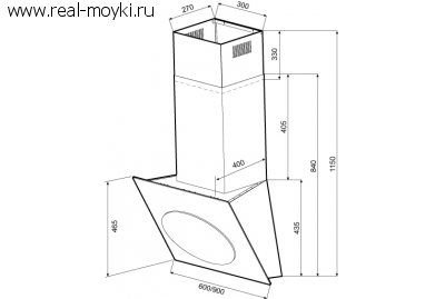 Вытяжка для кухни Krona Grace 600 White 3P-S