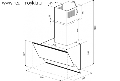 Вытяжка для кухни Krona Irida 600 white sensor