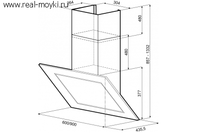 Вытяжка для кухни Krona Lina 900 White 4P-S
