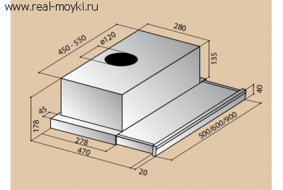 Вытяжка для кухни Lex Sida 500 Inox