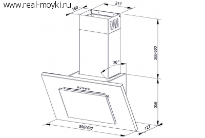 Вытяжка для кухни Lex Mini 500 White