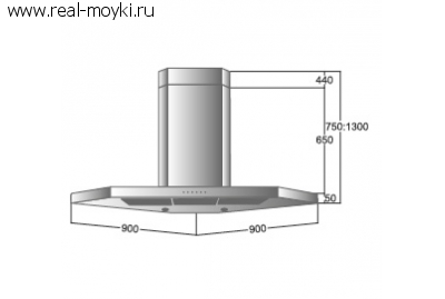 Вытяжка для кухни Lex A1 Angolo Inox