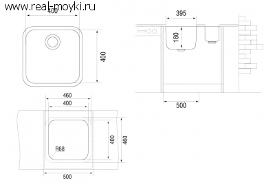 Мойка для кухни Longran Birmingham BIC400.400