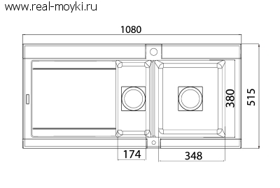 Мойка для кухни Longran Glasgow GLR 1080.515 15