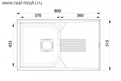Мойка для кухни Longran Liverpool LIR 800.515