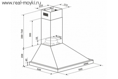 Вытяжка для кухни Maunfeld V LIGHT 50 белый