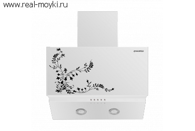 Вытяжка для кухни Maunfeld Great 50 белый+белое стекло с декором