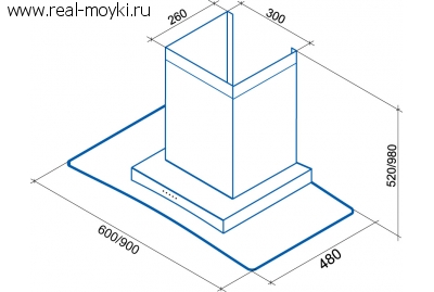 Вытяжка для кухни Shindo VESTA display 90 SS/G 4ET