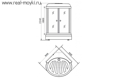 Гидромассажная душевая кабина Appollo A-0841W с баней, 90 см