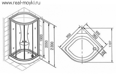 Гидромассажная душевая кабина Appollo TS-33W
