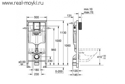 Система инсталляции для подвесных унитазов Grohe Rapid SL 38528001