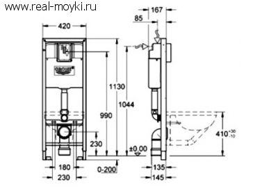 Система инсталляции Grohe Rapid SL 38713001 для унитазов