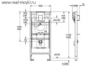 Система инсталляции Grohe Rapid SL 38786001 для писсуаров