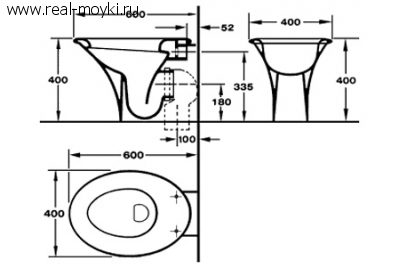 Приставной унитаз Hatria Sculture