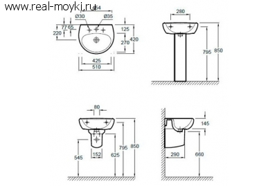 Раковина Jacob Delafon Mideo E4330G-00 (51 см)