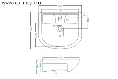 Полувстраиваемая раковина Santek Ладога WH110256