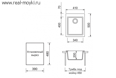 Мойка Telma Cube ON 41.10