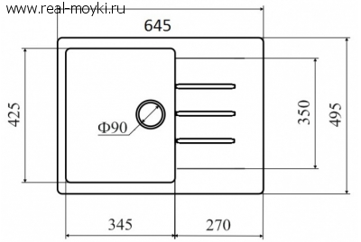 Мойка для кухни Weissgauff QUADRO 645