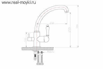 Смеситель для кухни Zorg ZR 315 YF-50 BR