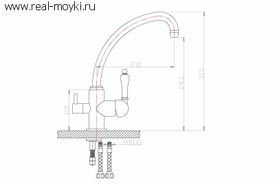 Смеситель для кухни Zorg ZR 316 YF-50 BR