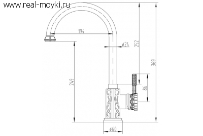Смеситель для кухни Zorg Azr 720 K-6-12