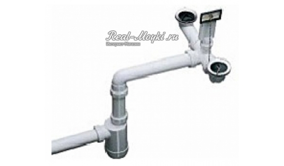 Отводная арматура двойная Blanco 1 137980 с переливом и сифоном