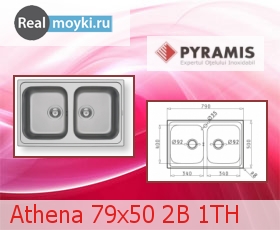 Кухонная мойка Pyramis Athena 79x50 2B 1TH