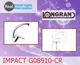 Кухонный смеситель Longran IMPACT G08910-CR