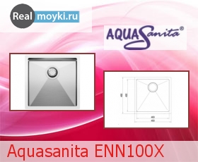 Кухонная мойка Aquasanita ENN100X Radius 10
