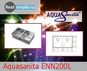 Кухонная мойка Aquasanita ENN200L Radius 10