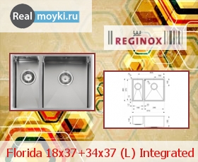   Reginox Florida 18x37+34x37 (L) Integrated