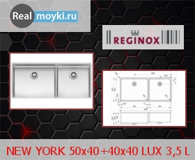   Reginox NEW YORK 50x40+40x40 LUX 3,5 L