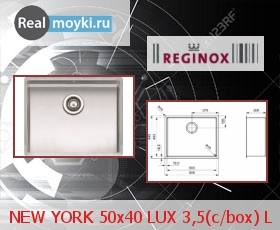   Reginox NEW YORK 50x40 LUX 3,5(c/box) L