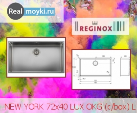   Reginox NEW YORK 72x40 LUX OKG (c/box) L